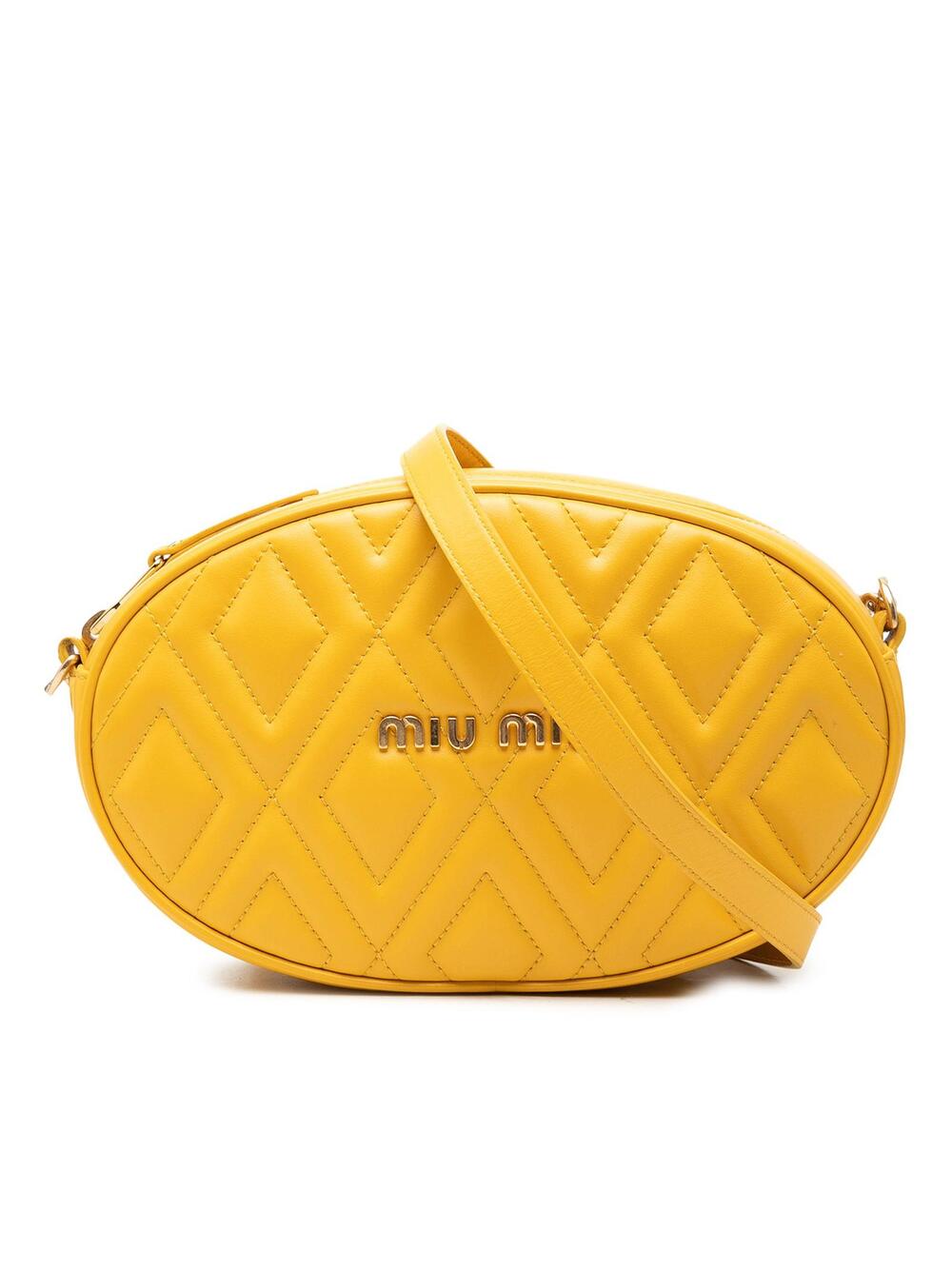 Miu Small Quilted Leather Oval #345978M77B